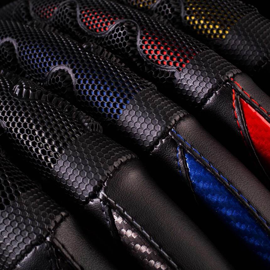 Кожаная оплётка на руль Car Performance с объёмными вставками CP-2043 BK/RD (M)