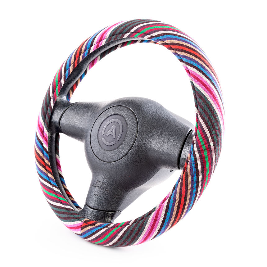 Оплётка руля AUTOPROFI из текстиля AP-1915 Multi/BL (M)