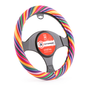 Оплётка руля AUTOPROFI из текстиля AP-1915 Multi/YE (M)