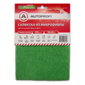 Салфетка из микрофибры "AUTOPROFI" стандарт, 220 гр/м2., 30х40 см., 1шт. MF-341S