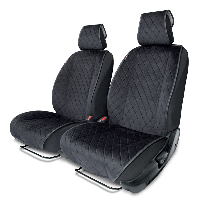 Накидки на передние сиденья автомобиля "Autoprofi", алькантара ALC-0410 BK/BK