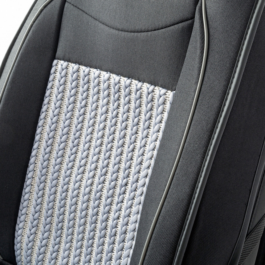 Каркасные накидки на передние сиденья "Car Performance", 2 шт., fiberflax CUS-2062 BK/GY