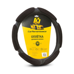 Спонжевая оплётка на руль Car Performance, алькантара/экокожа CP-5016 BK (M)