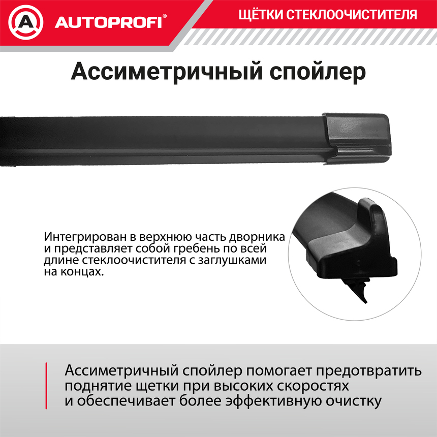 Щетка стеклоочистителя "AUTOPROFI", бескаркасная ULF-15