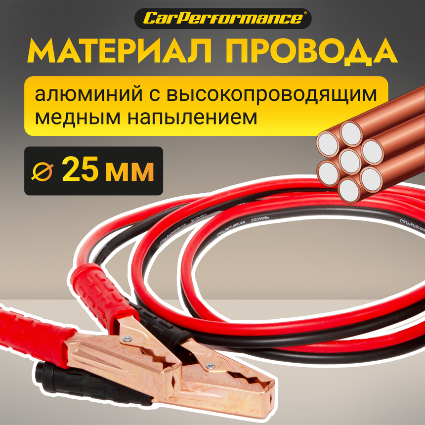 Провода прикуривания CarPerfomance 300 А, 2,2 м. CP/BC-3022