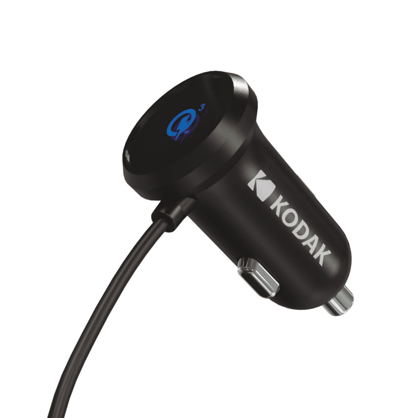 Автомобильное зарядное устройство KODAK для телефона/планшета, USB-C, Quick Charge 3.0. UC105