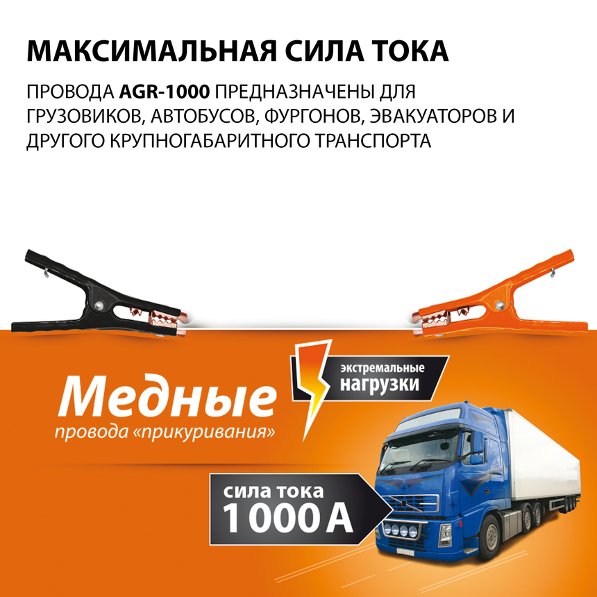 Медные провода прикуривания "Агрессор" AGR-1000