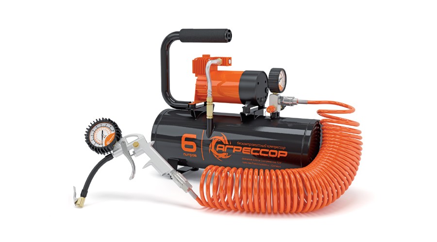 Автокомпрессор с баком на 6 литров