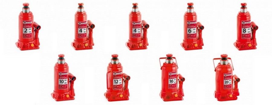 Линейка бутылочных домкратов